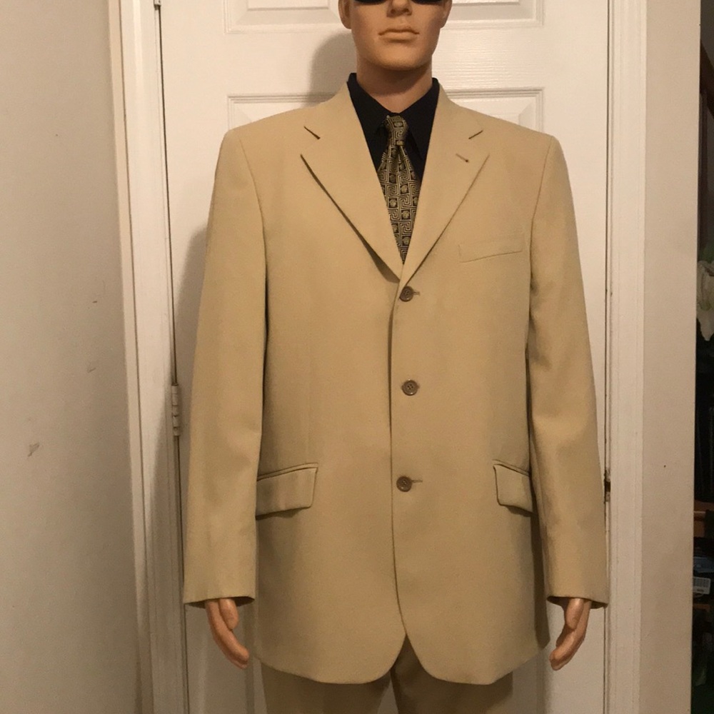 Italian Made Modern Fit Mens Suit 2 Piece Sz: 44R